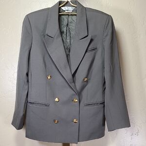 Austin Reed 80's Vintage Olive Green Army Miltary Style Blazer USA Made 100%Wool